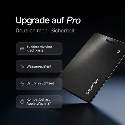 Ultraflache Tracker-Karte DatumCard in Mattschwarz